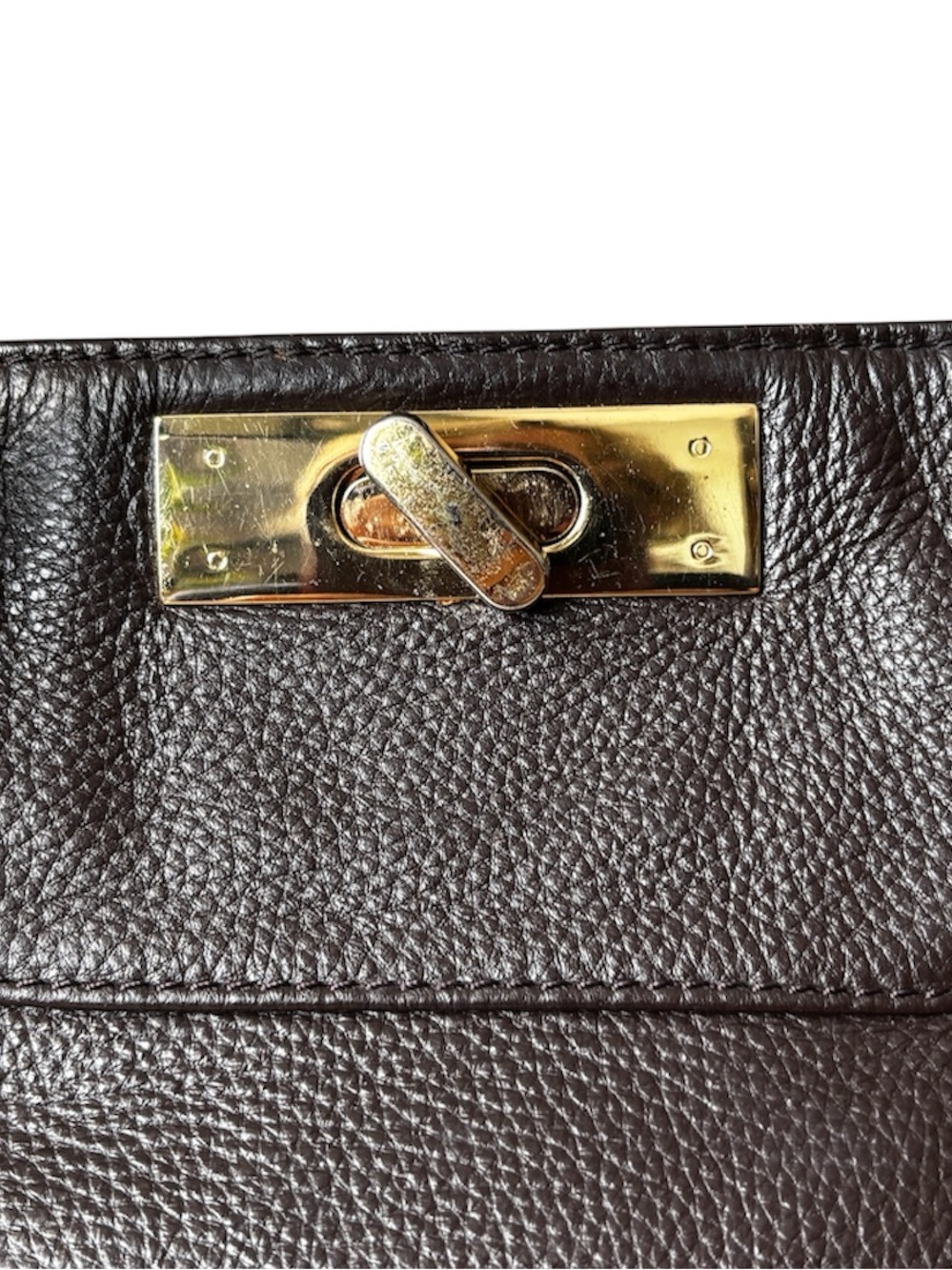 Onna Ehrlich Pebbled Leather Tote | Chocolate Brown Work Bag | Quiet Luxury - Picture 10 of 14